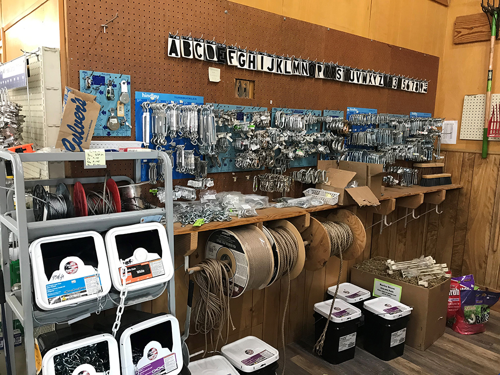 connectors in a shelf