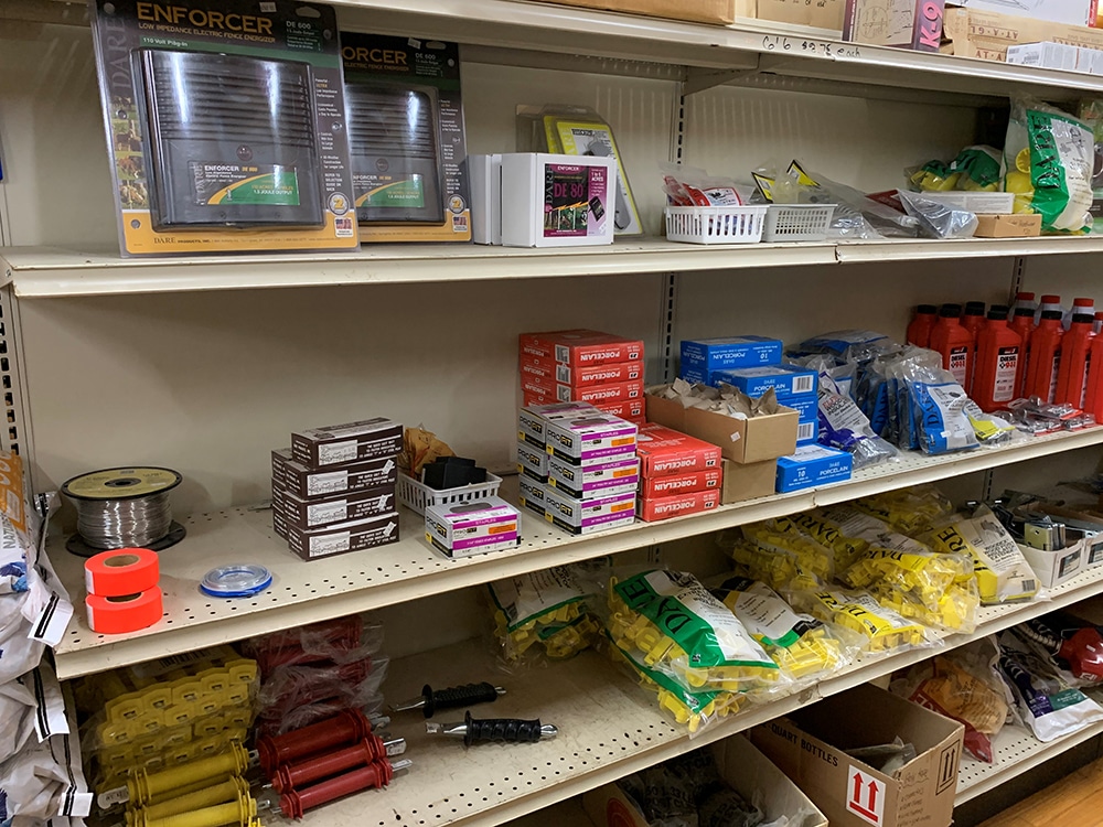 fencing items in a shelf