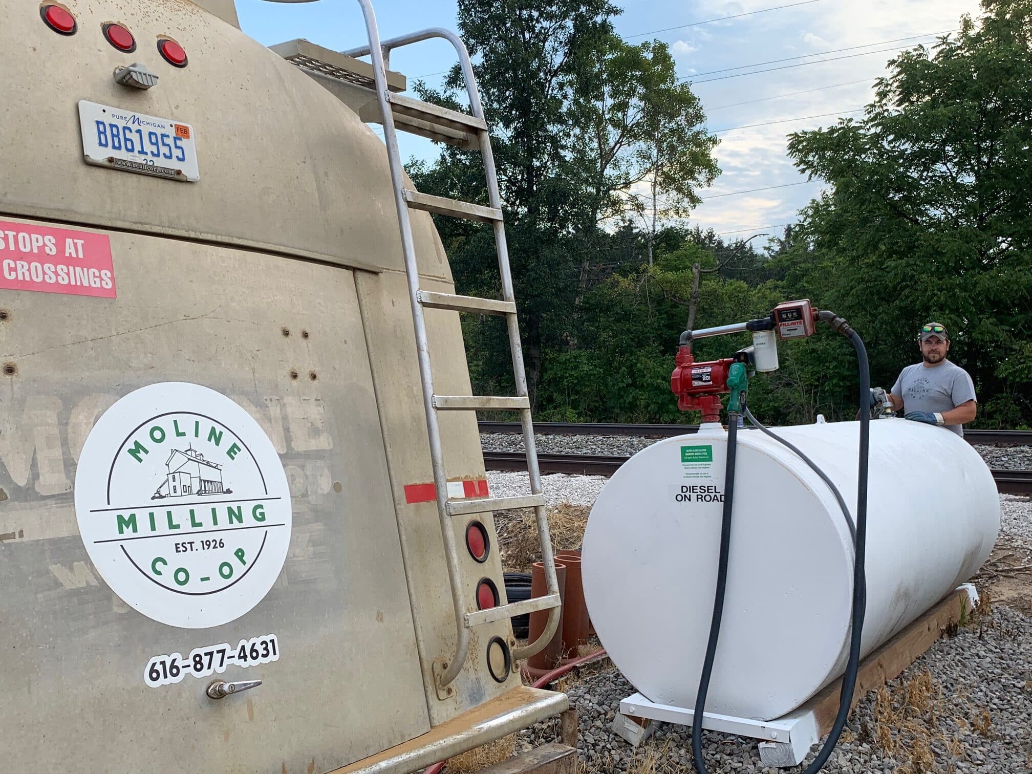 bulk fuel delivery by Moline Milling Coop
