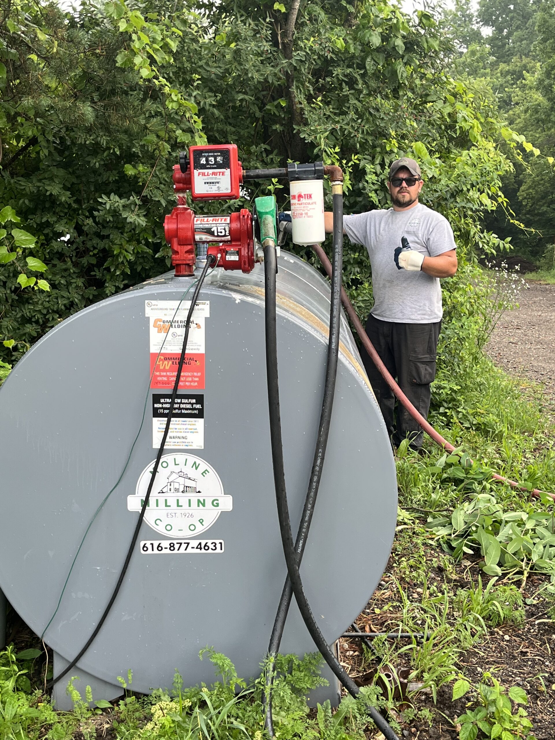bulk fuel delivery by Moline Milling Coop